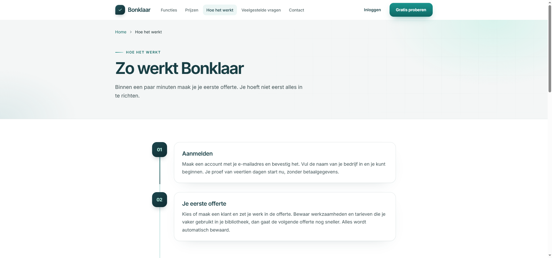 Bonklaar uitleg over de stappen van offerte naar factuur