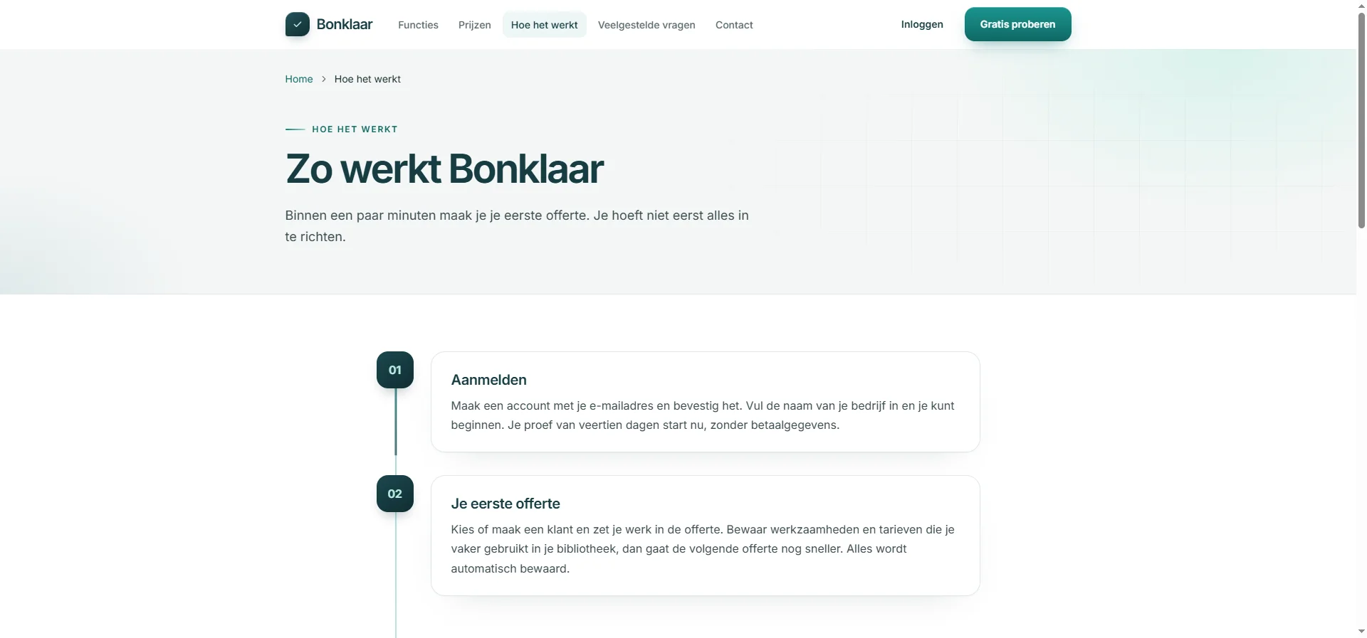 Bonklaar uitleg over de stappen van offerte naar factuur
