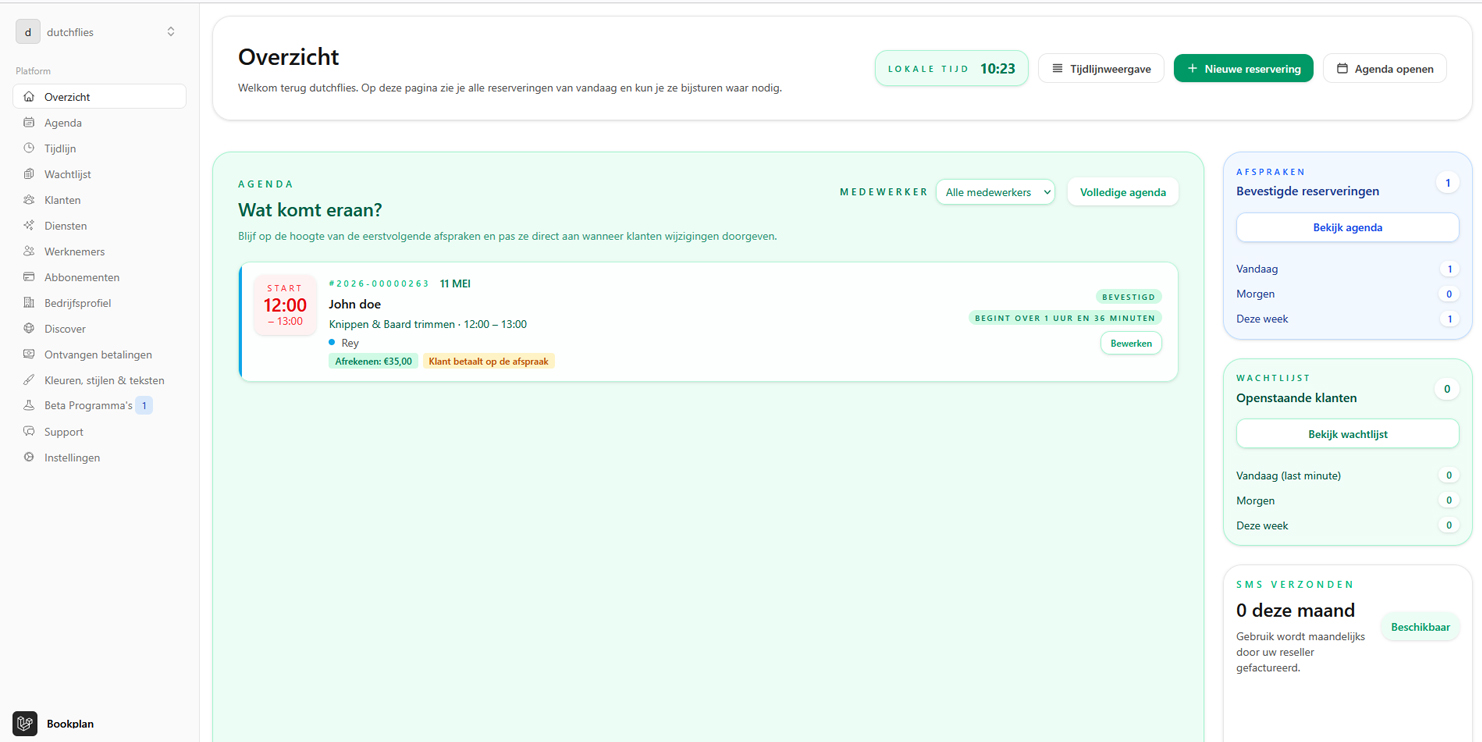 Bookplan dashboard