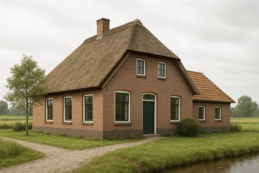 Exterieur render van een Nederlandse boerderijwoning