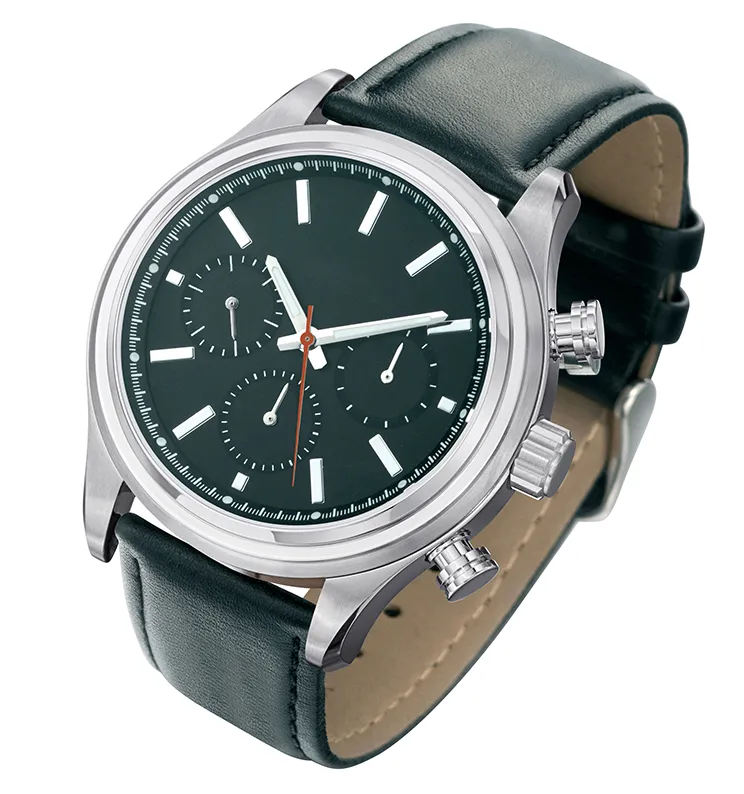 3D productvisualisatie van een horloge met materiaalreflecties